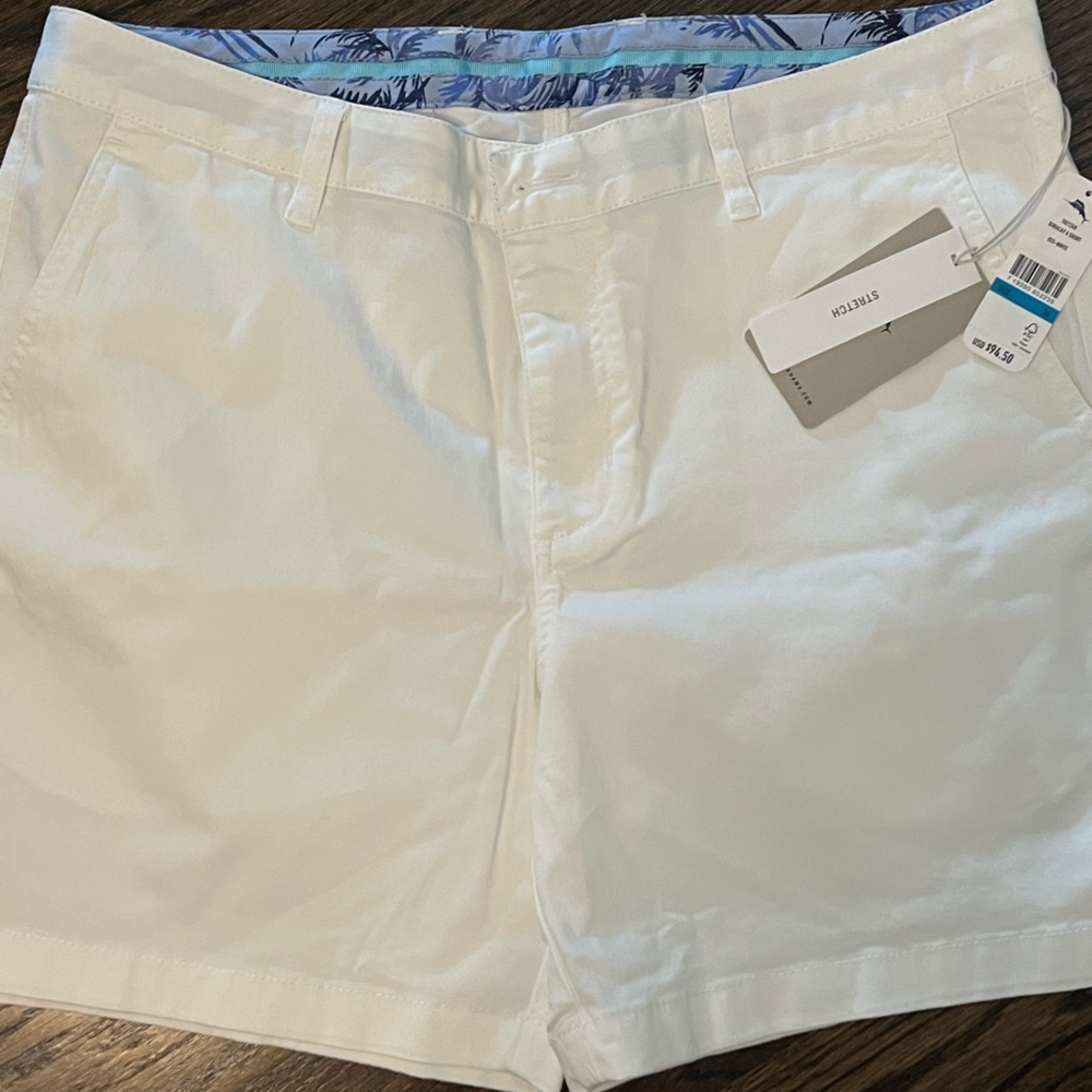 Men’s NWT White stretch SZ 36 Tommy Bahama boracay 6 inch shorts WHITE - Picture 2 of 9